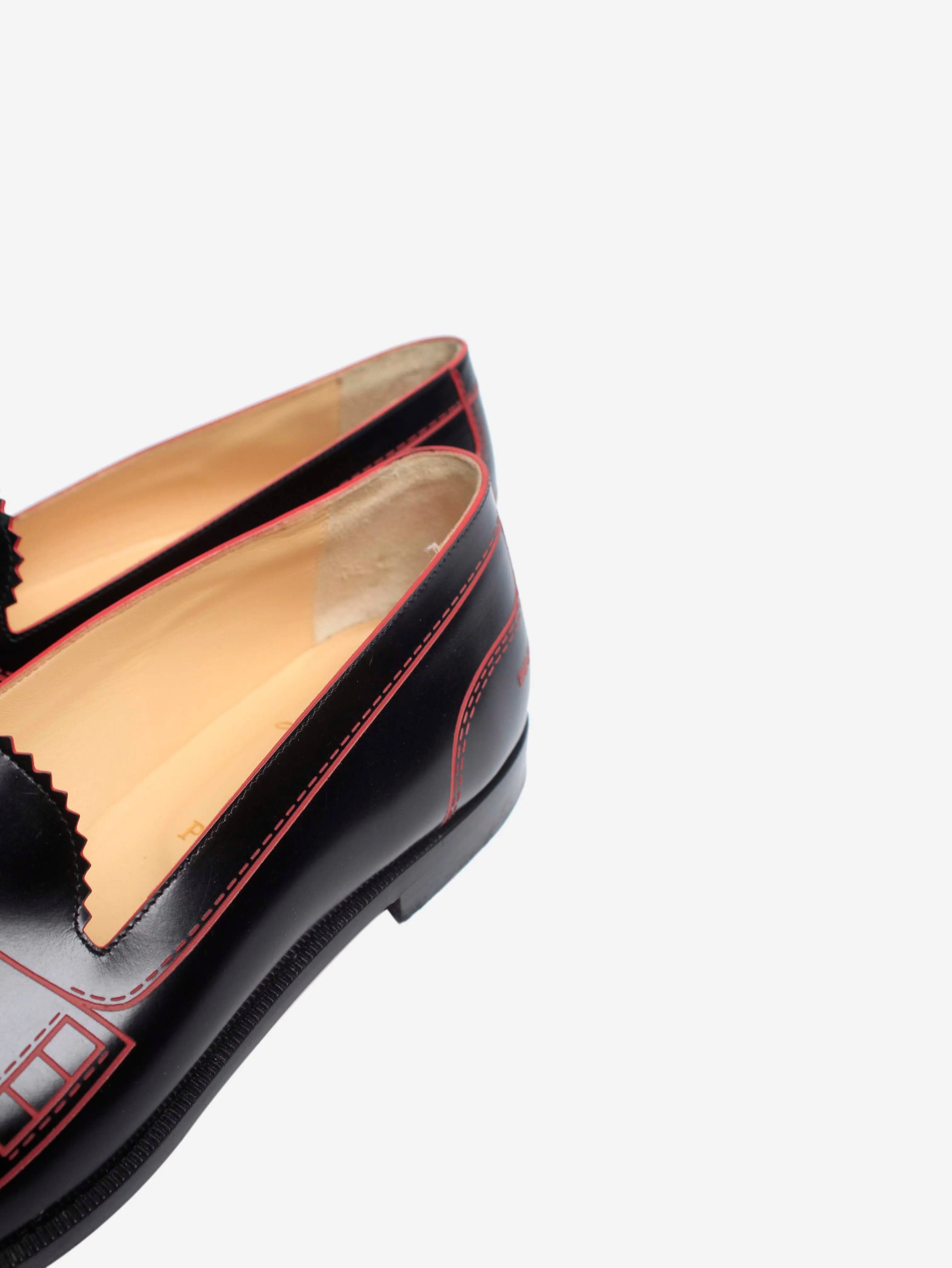 Black leather contrast loafers - size EU 38.5