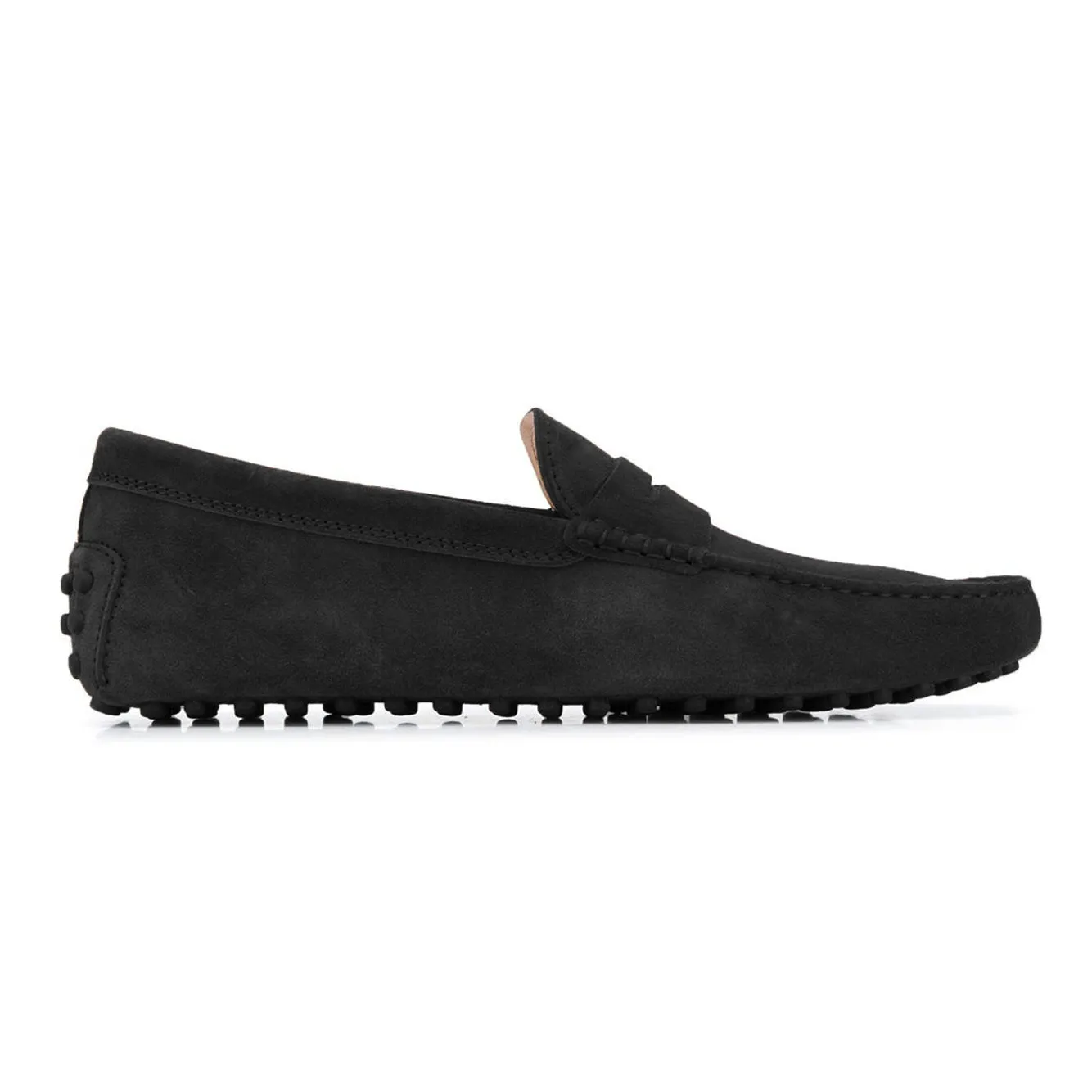Black Suede Alcalde Penny Driving Loafers