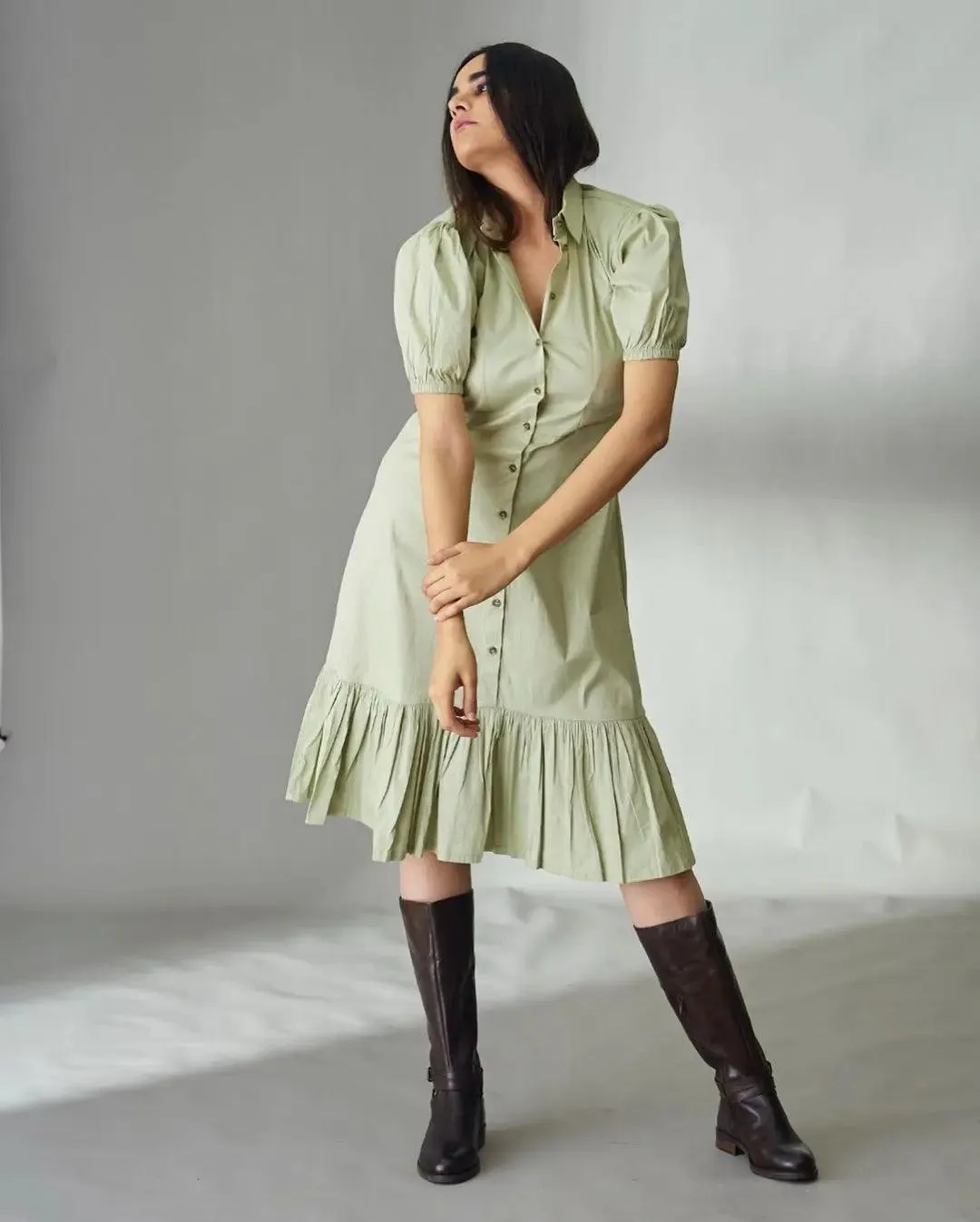Button Down Shirt Midi Dress