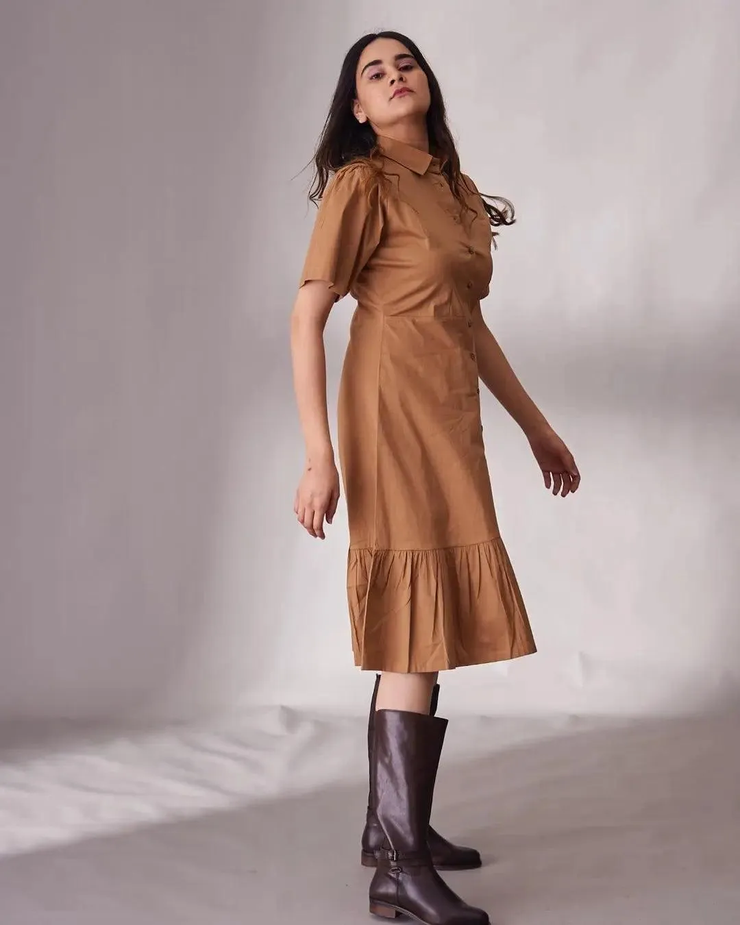 Button Down Shirt Midi Dress