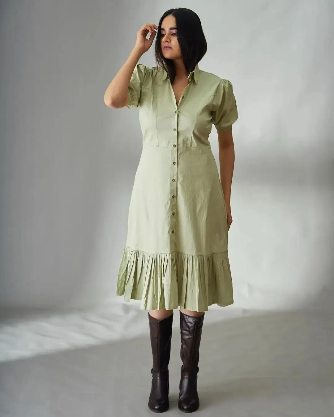 Button Down Shirt Midi Dress