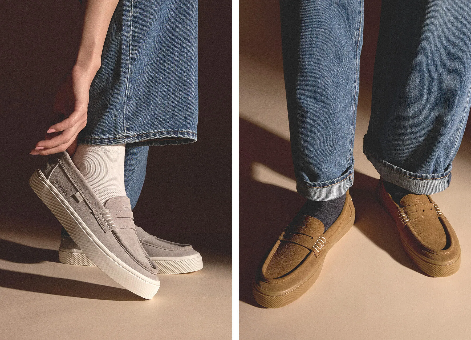 CAJU Loafer Camel Suede Women