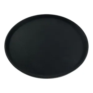 CZ496 Beaumont Non-Slip Round Tray Black 406mm