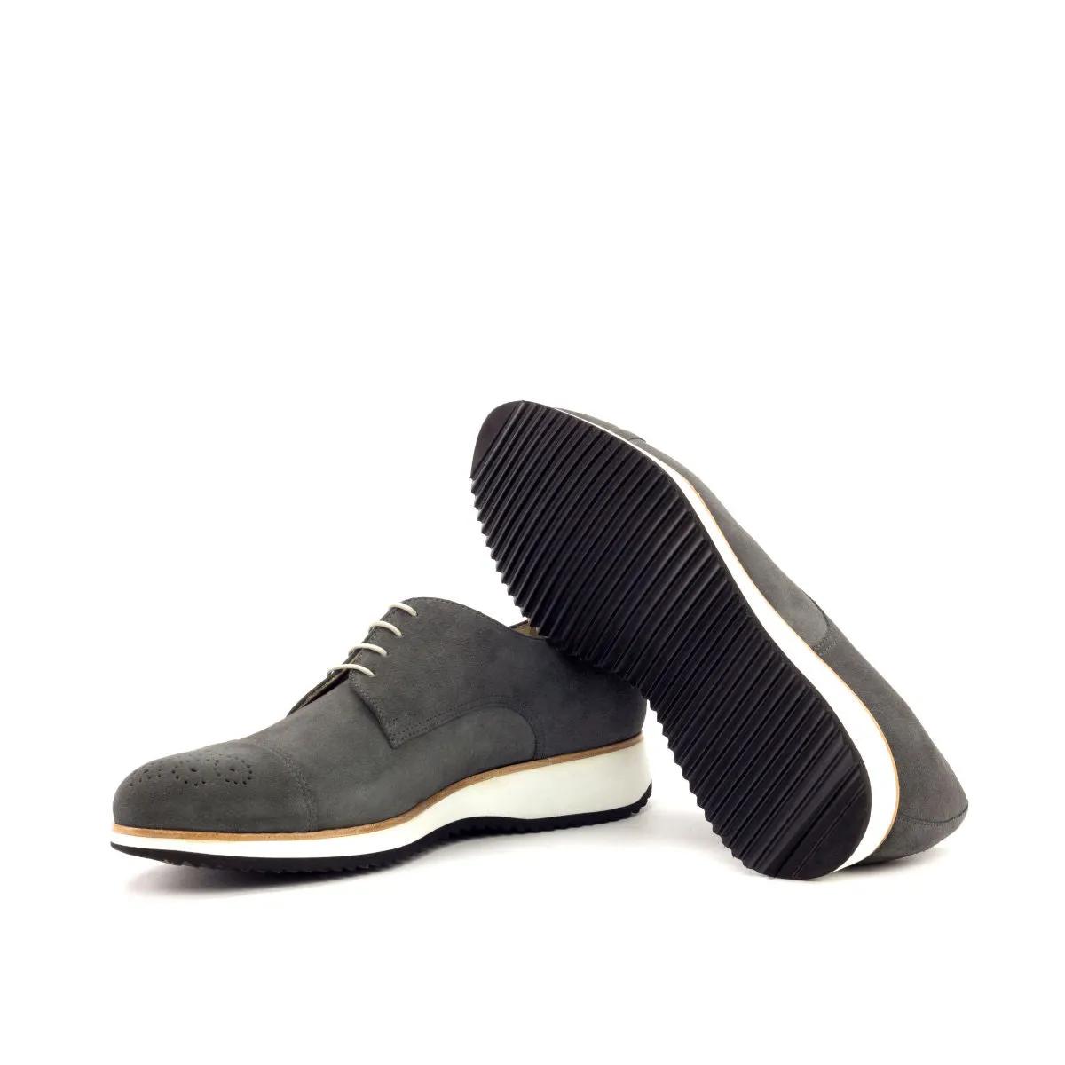 DapperFam Vero in Grey Men's Lux Suede Derby