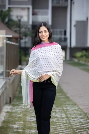 Ditsy Imprints- Handwoven Cotton Block Print Stole