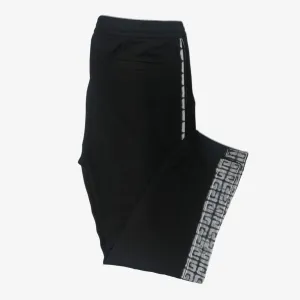 Givenchy men's black tracksuit pants with white graffiti monogram print