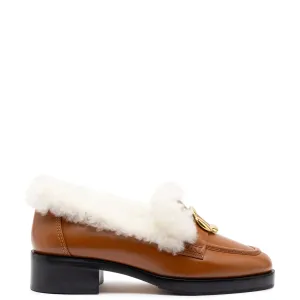 Larroude Bobbie Loafer In Caramel Leather