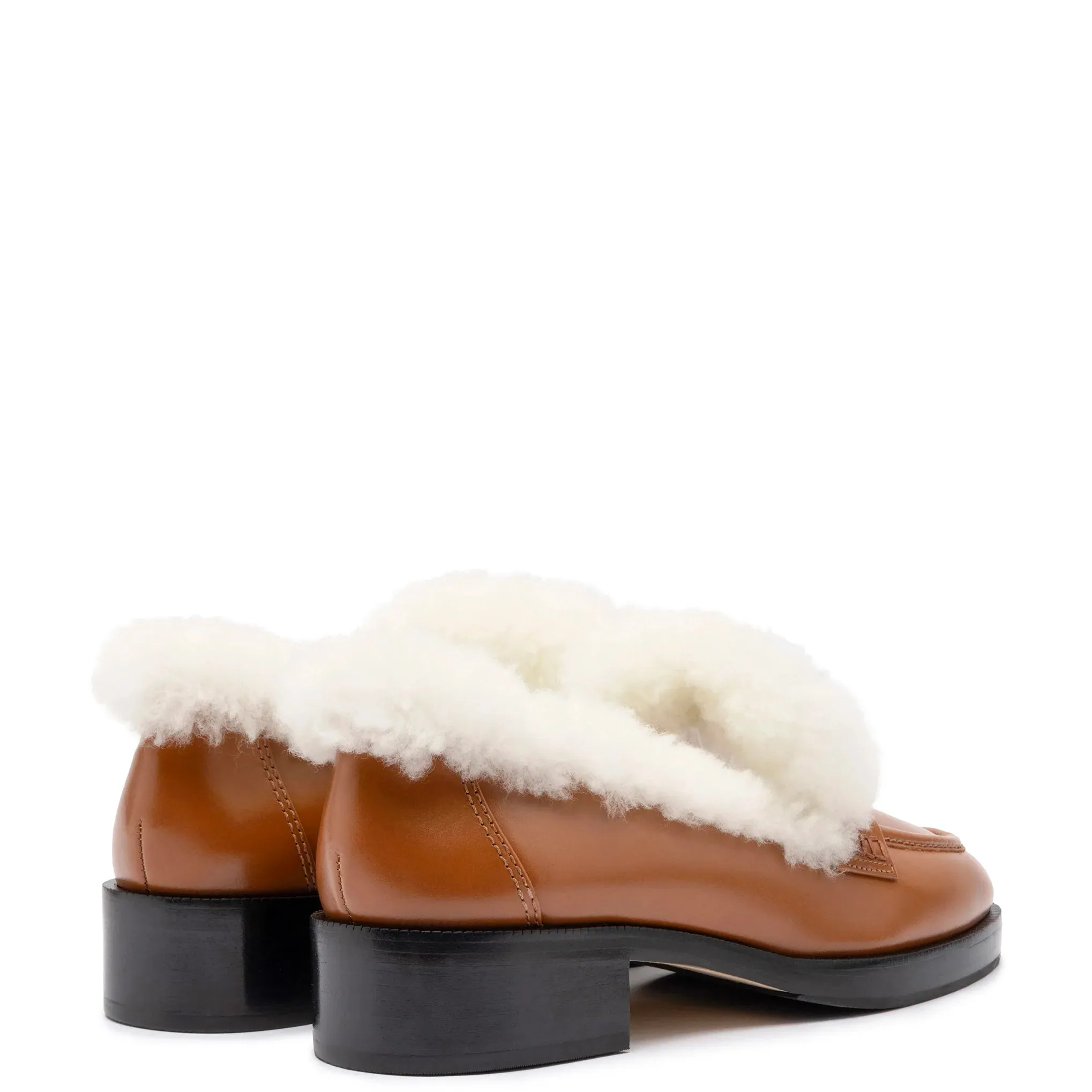 Larroude Bobbie Loafer In Caramel Leather