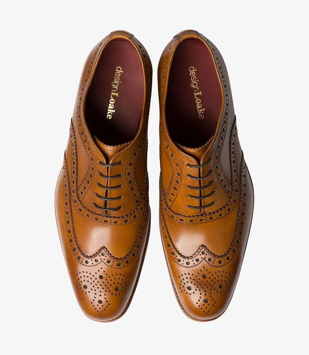 LOAKE FEARNLEY-DIS TAN OXFORD BROGUE LEATHER SOLE F-MEDIUM