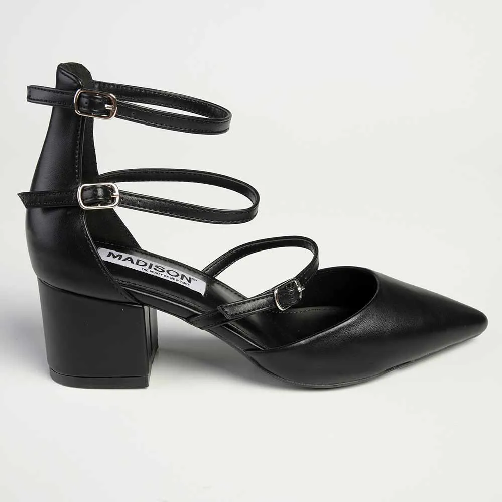 Madison Ivy Low Block Heel - Black