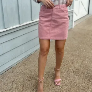 Mauve Corduroy Skirt