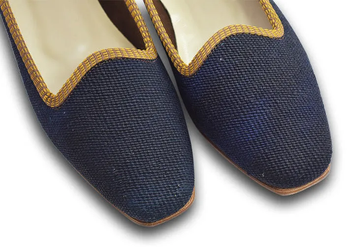 Navy Kilim Smoking Shoes