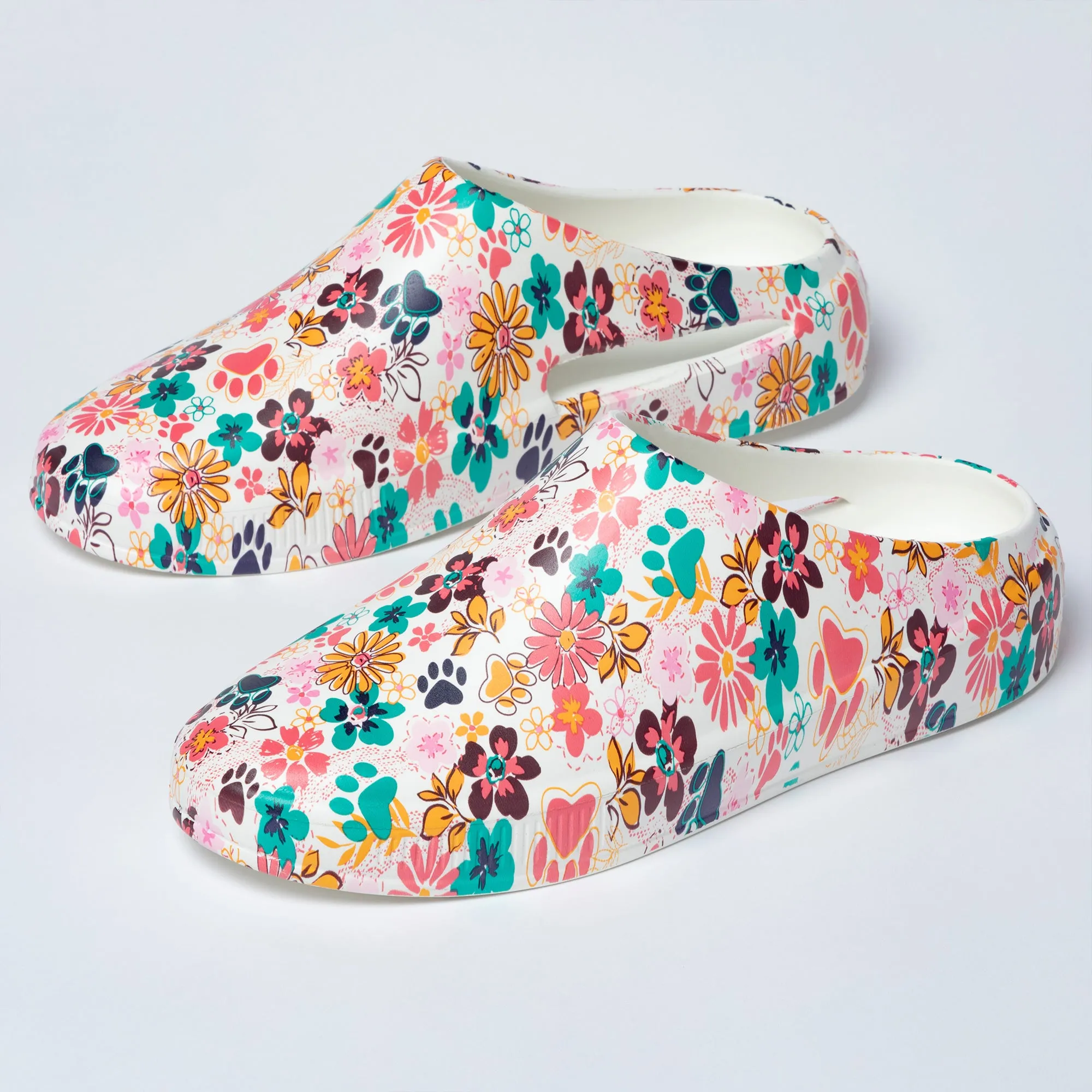 Paw Print Vented Lightweight Slip-On Clogs
