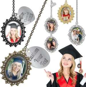 Personalized Graduation Tassel Charm Custom Grad Cap Photo Tassel Memorial Gifts 2025 College Picture Cap Topper Pendant Graduation Cap Decorations