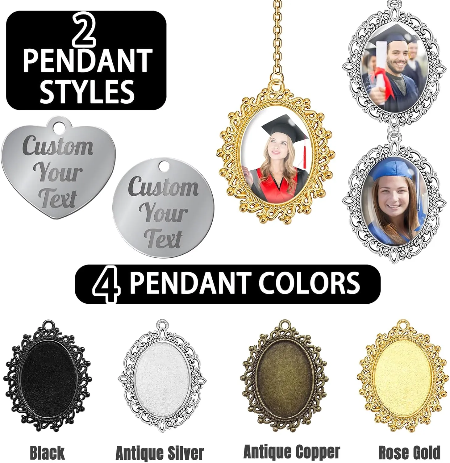 Personalized Graduation Tassel Charm Custom Grad Cap Photo Tassel Memorial Gifts 2025 College Picture Cap Topper Pendant Graduation Cap Decorations