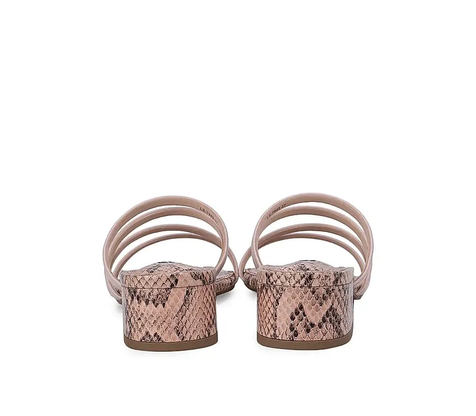 Pink Strappy Block Heels