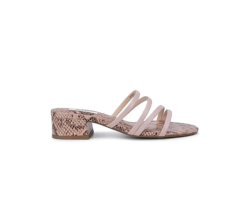 Pink Strappy Block Heels