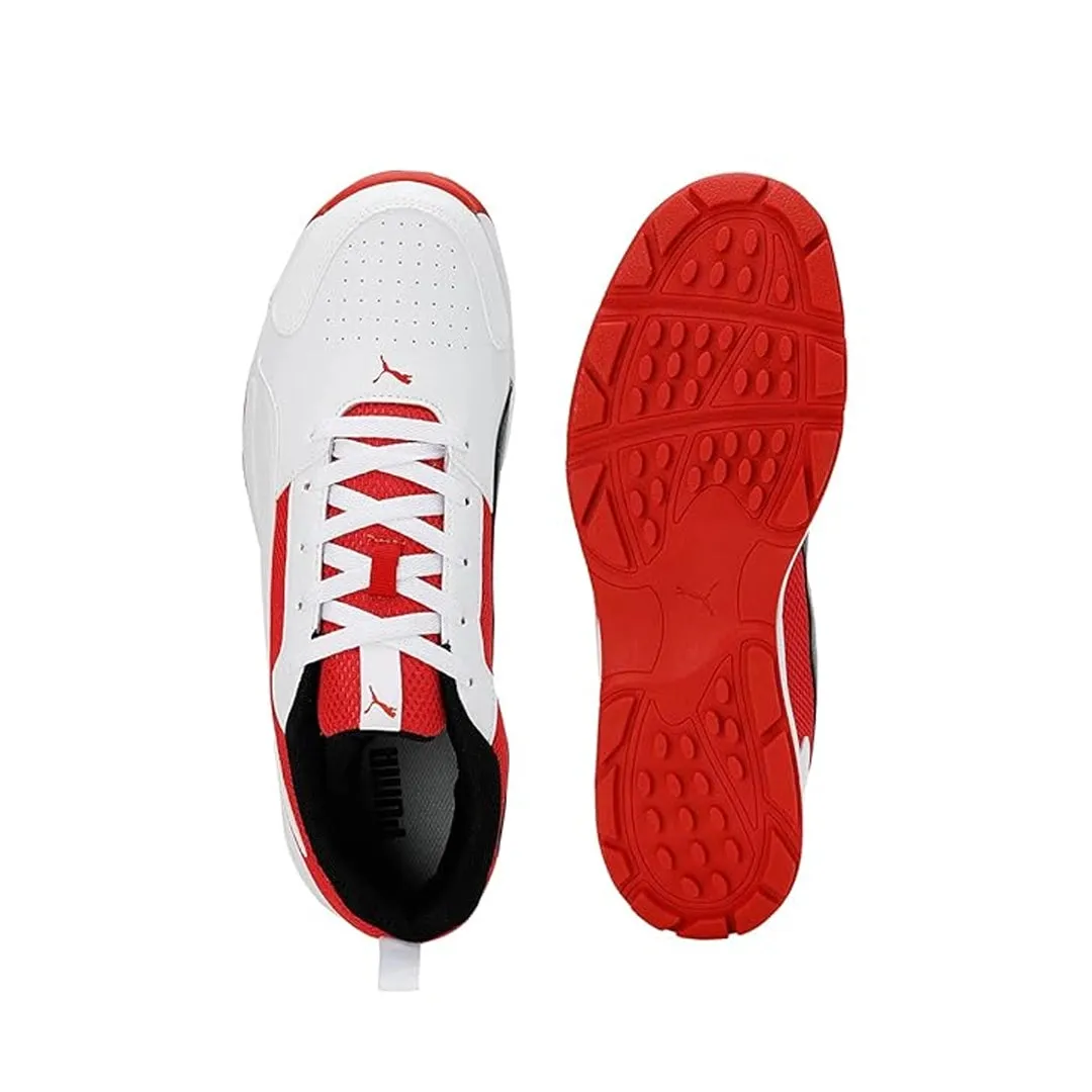 Puma Cricket High Run Men's Shoes (White-Burnt Red-Black) 10780602