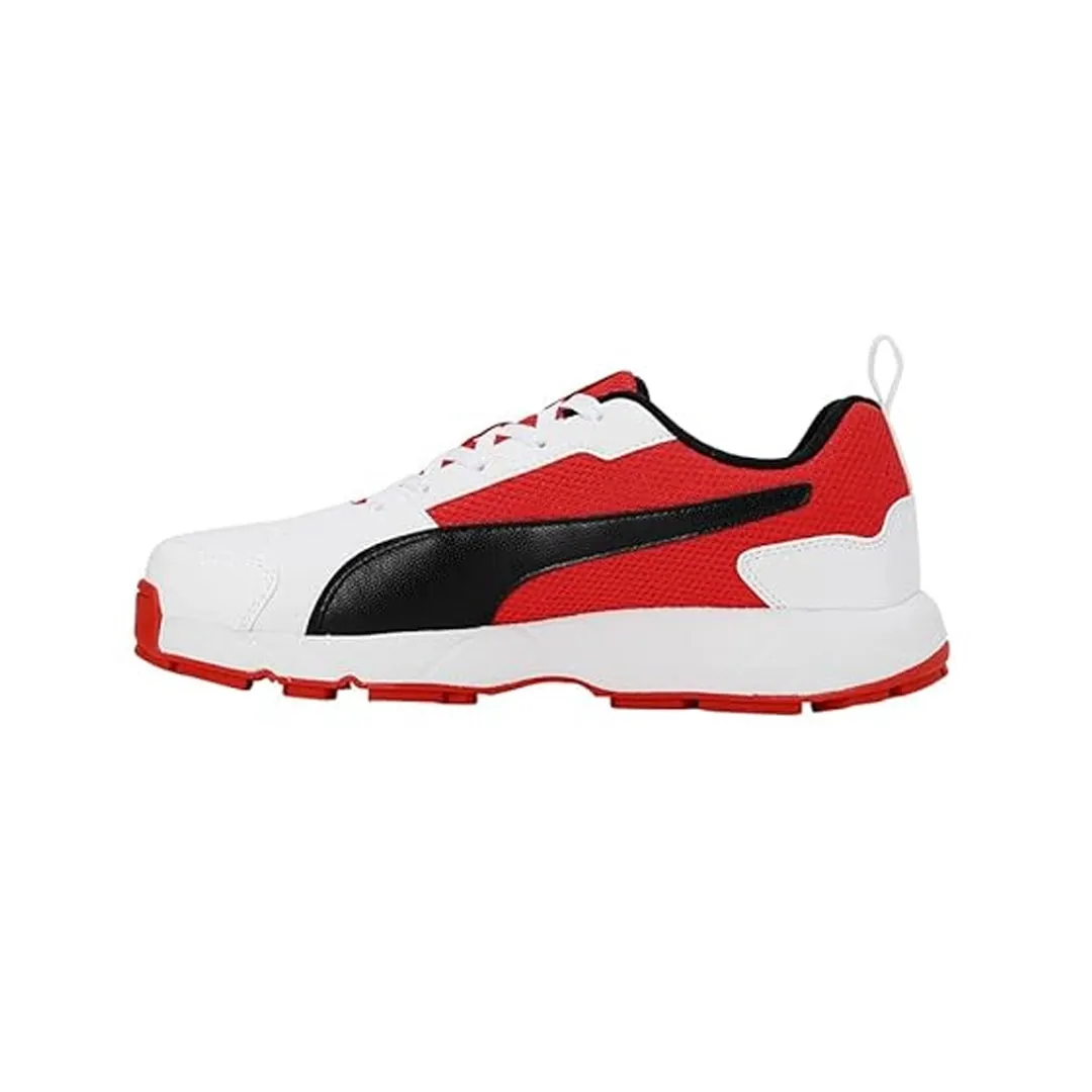 Puma Cricket High Run Men's Shoes (White-Burnt Red-Black) 10780602
