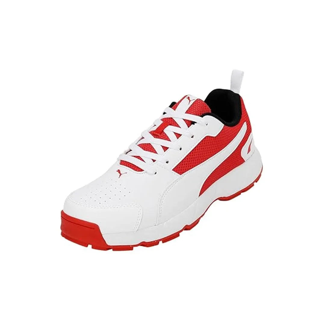 Puma Cricket High Run Men's Shoes (White-Burnt Red-Black) 10780602