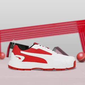 Puma Cricket High Run Men's Shoes (White-Burnt Red-Black) 10780602