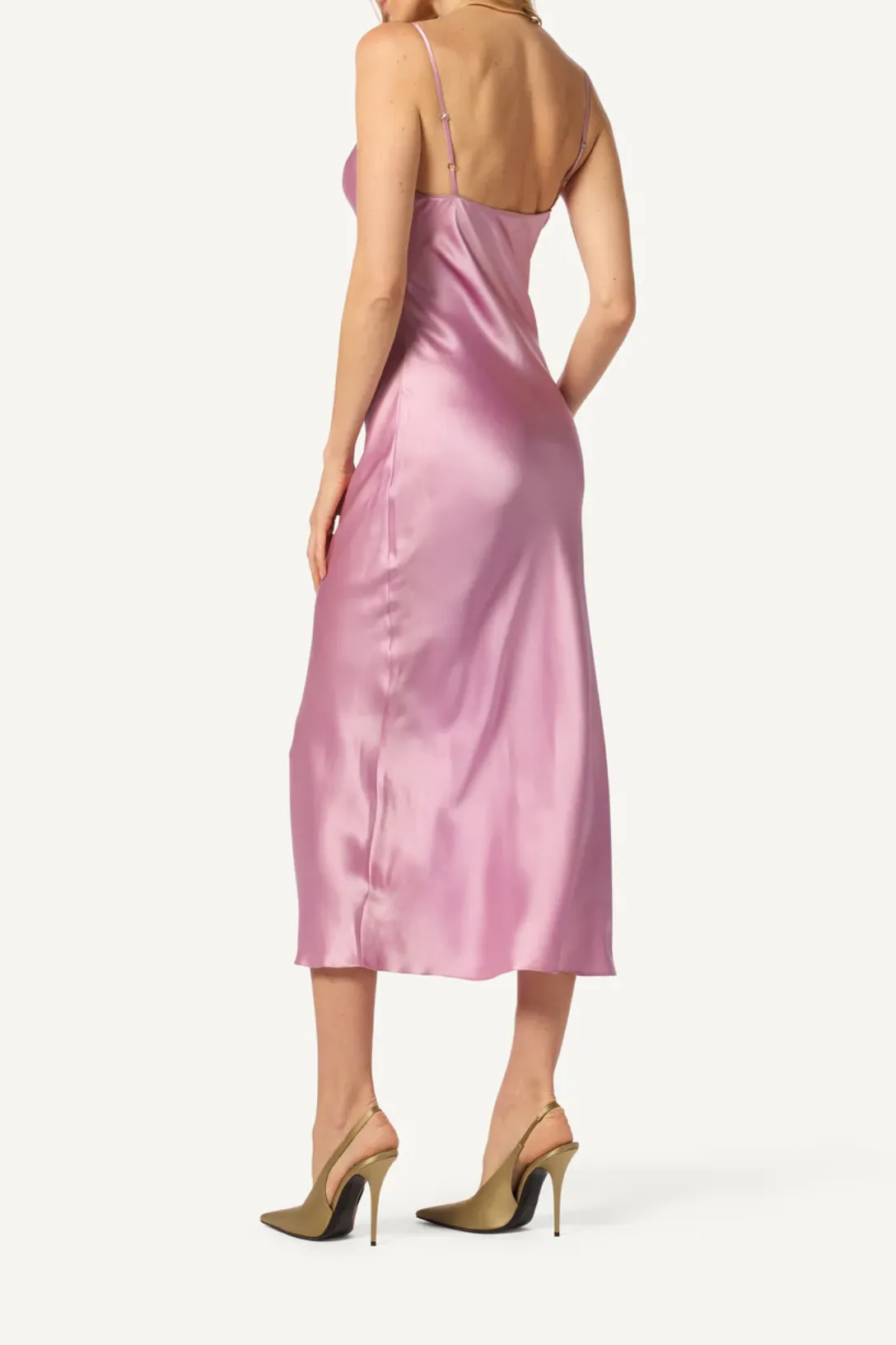 Taylor Silk Dress With Contrast Piping | Orchid/Dusty Mauve