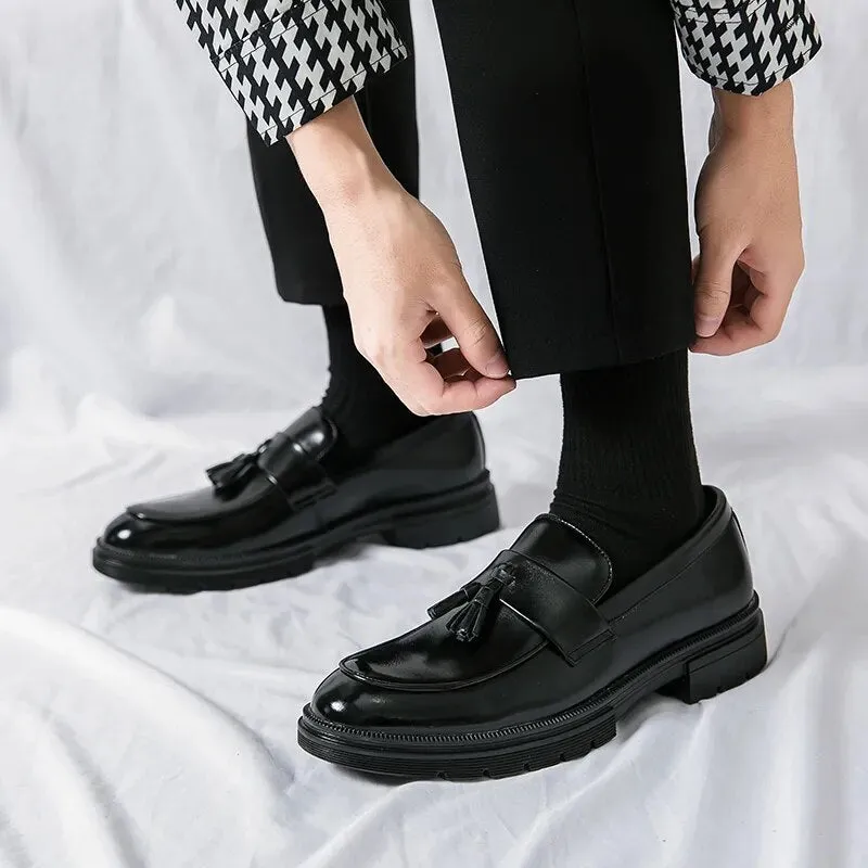 TC Fashion Leather Tassel Shoes