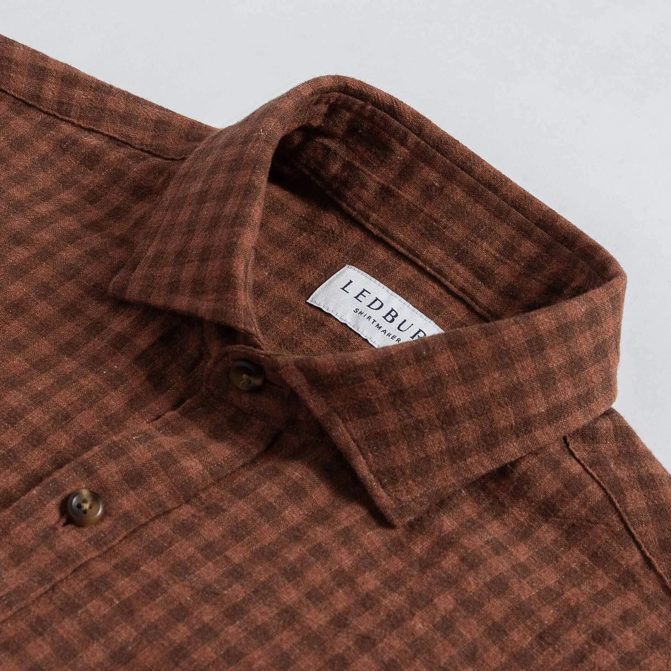 The Baked Clay Briese Linen Cotton Gingham Custom Shirt
