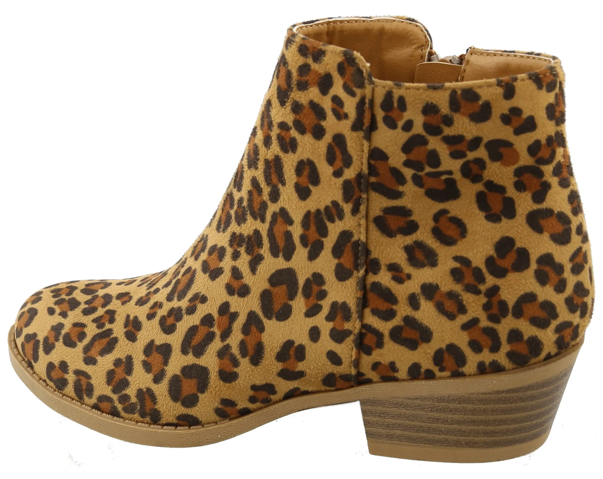 Top Moda Women's Inside Zip Round Toe Low Block Heel Ankle Bootie